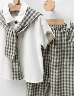 Set lejer de vara, Fashion Style, alb-verde