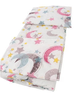 Set lenjerie patut 3 piese alb-stelute