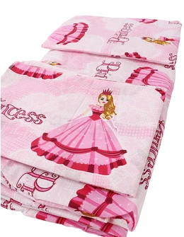 Set lenjerie patut 3 piese roz-printese