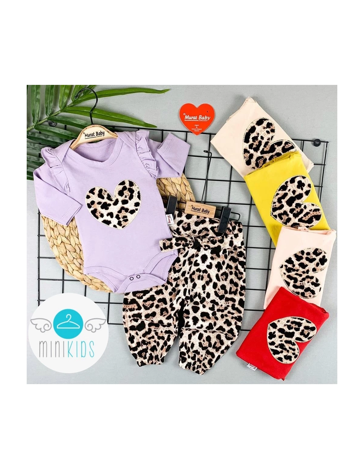 Set leopard inima model galben