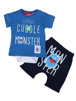 Set Little Monster model albastru 92(18-24 luni)