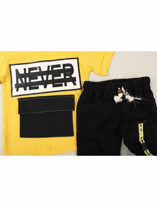 Set Never model galben-negru