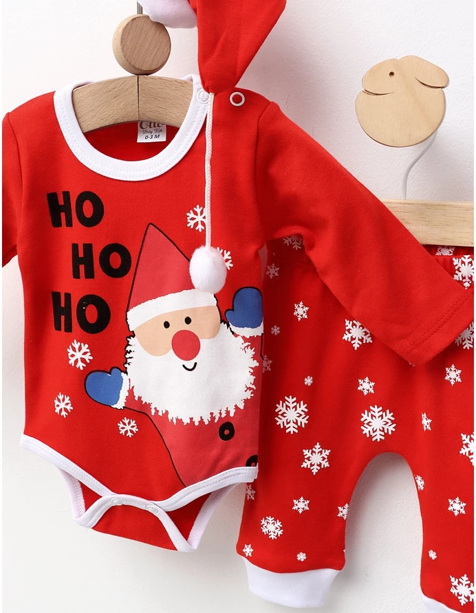 Set Otto Craciun 3 piese model rosu picture - 2