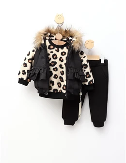 Set premium Raisa leopard negru