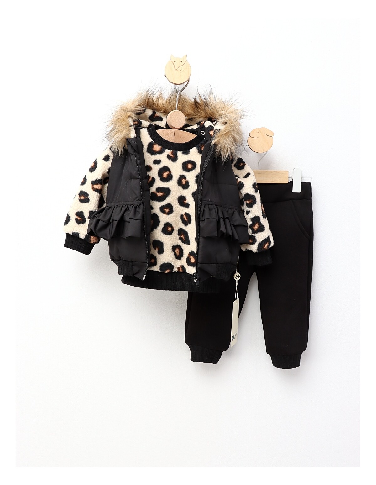 Set premium Raisa leopard negru