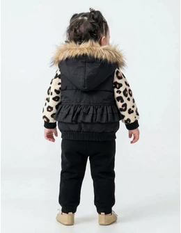 Set premium Raisa leopard negru