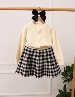 Set Pulover + Fusta, Iris model cu ecru