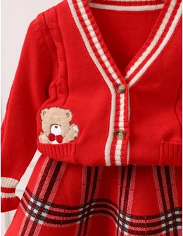 Set Pulover + Fusta, model rosu