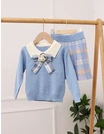 Set Pulover + Fusta + Brosa, Evelyn blue picture - 4