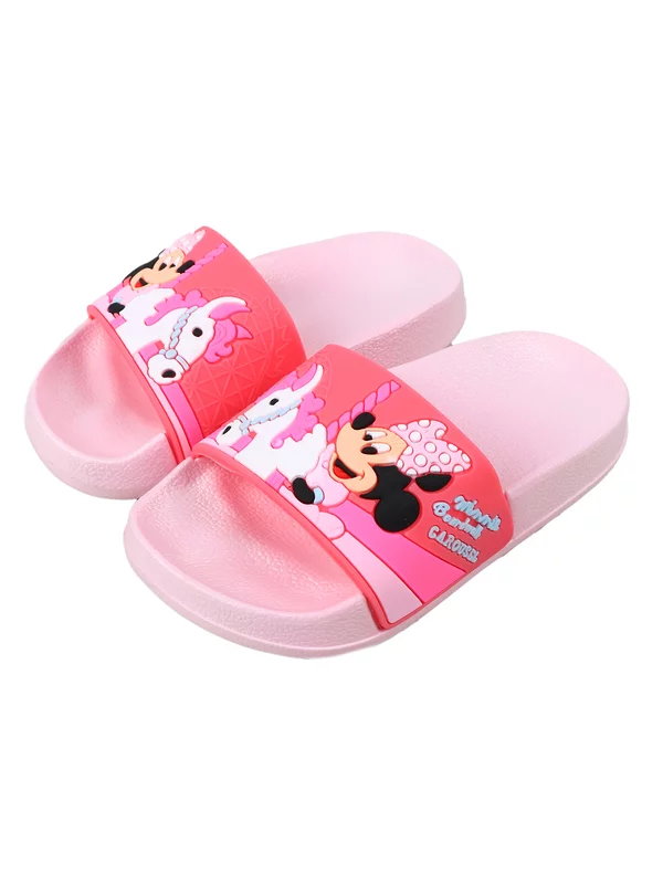 Slapi Minnie Mouse pentru copii model roz-coral