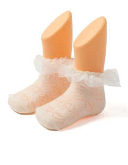 Sosete cu dantela HEART crem