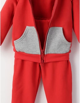 Trening bumbac vatuit-Romania rosu-gri