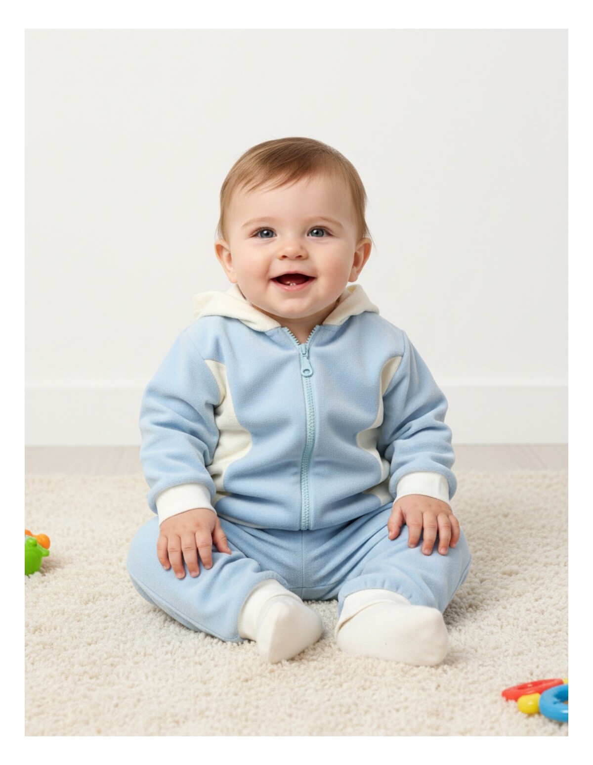 Trening de catifea Romania albastru deschis-alb