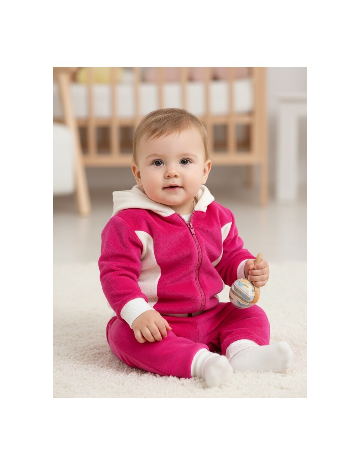 Trening de catifea Romania ciclam-alb