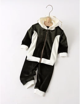 Trening de catifea Romania kaki-alb