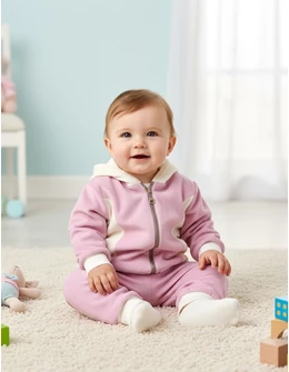 Trening de catifea Romania mov deschis-alb