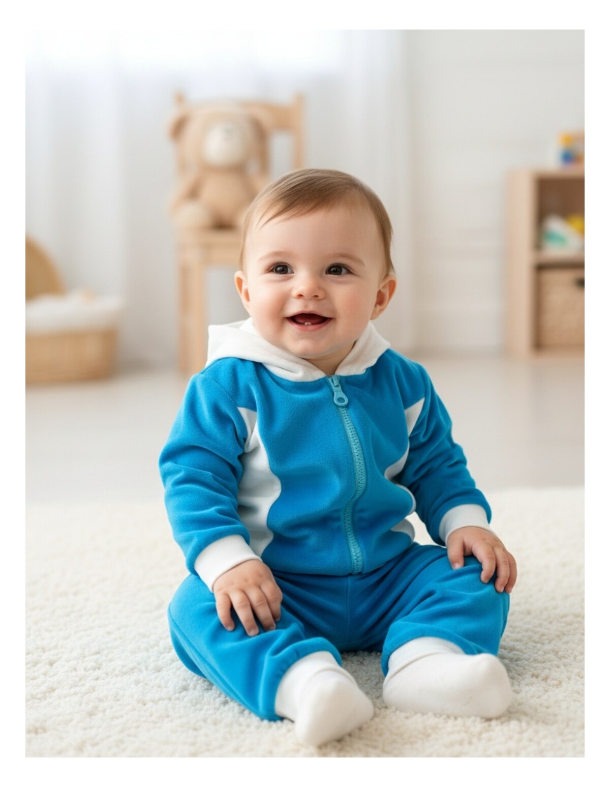 Trening de catifea Romania turcoaz-alb