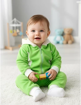 Trening de catifea Romania verde deschis-alb