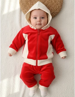 Trening de catifea Romania rosu-alb