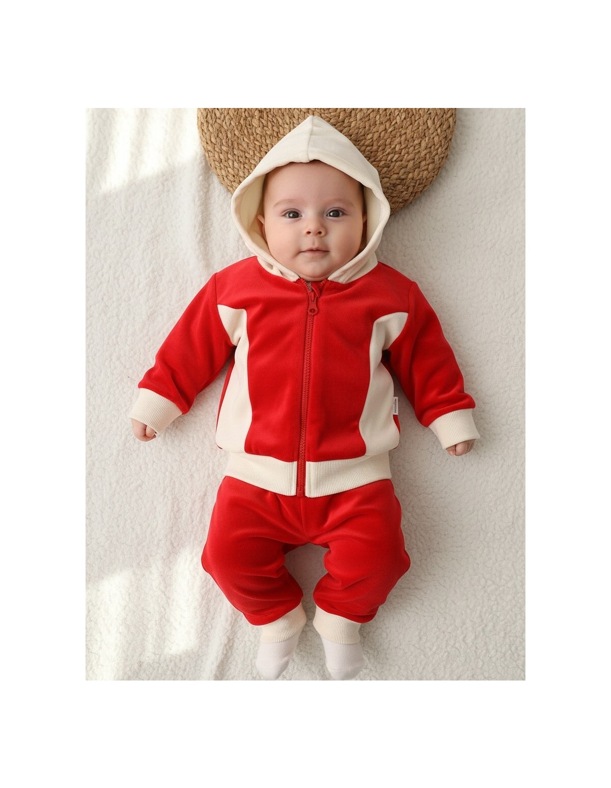 Trening de catifea Romania rosu-alb