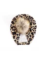 Turban catifelat leopard cu blanita artificiala 1
