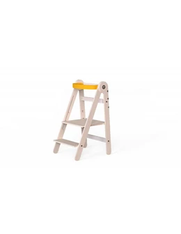 Turn de invatare pliabil MamaToyz Learning Tower din lemn, Galben 2
