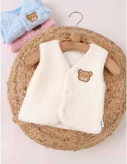 Vesta bebe cocolino ursulica ecru