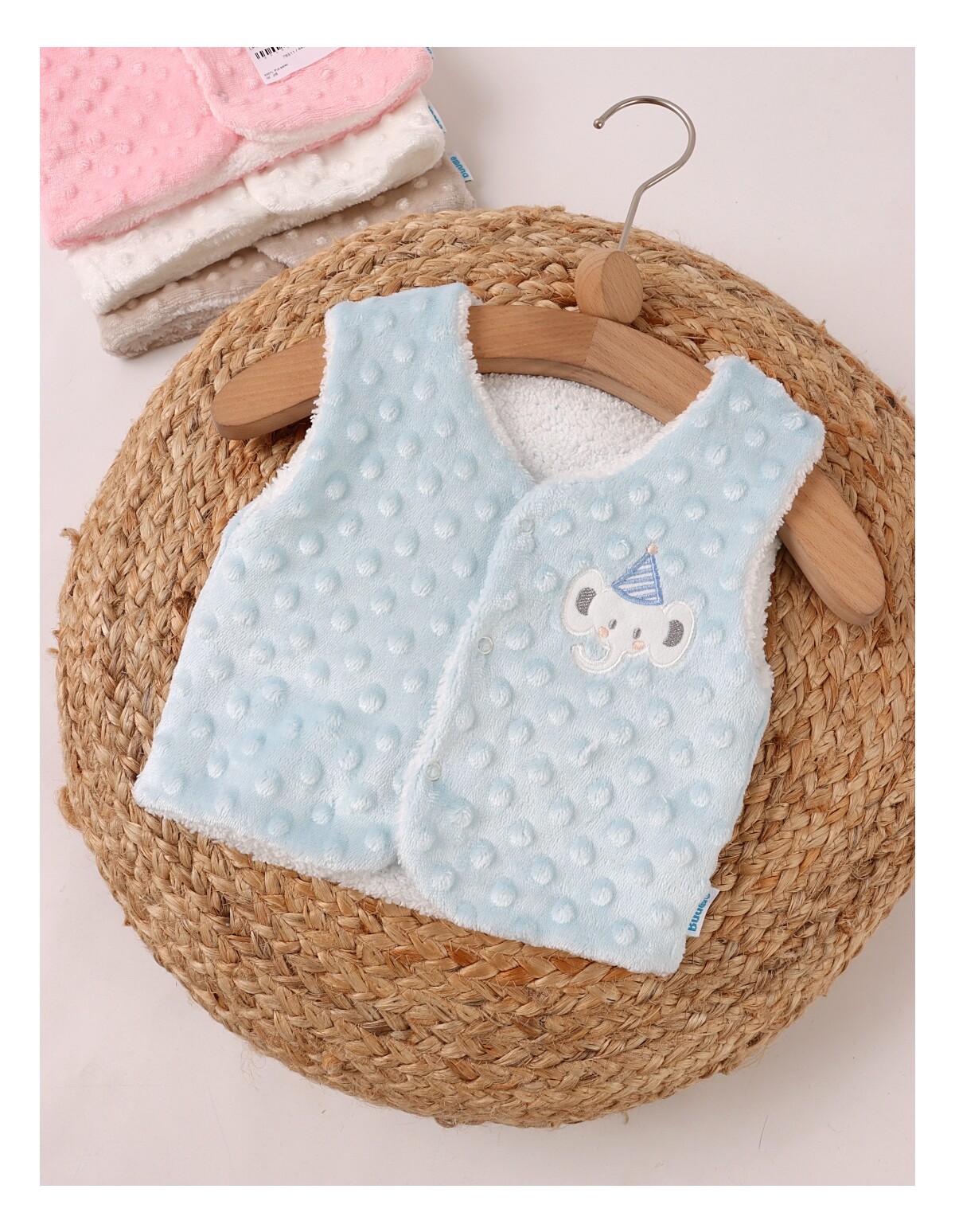 Vesta bebe minky elefant blue