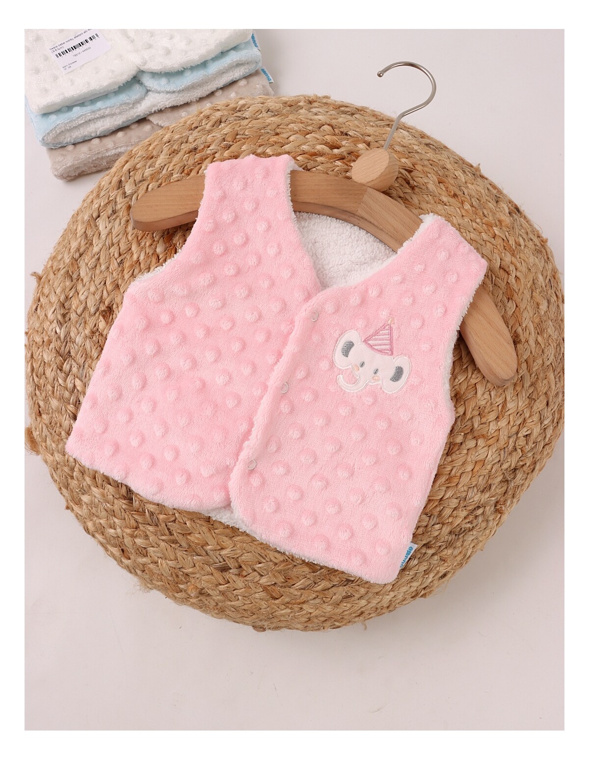 Vesta bebe minky elefant roz