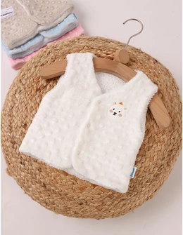 Vesta bebe minky ursulica alb