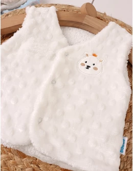 Vesta bebe minky ursulica alb