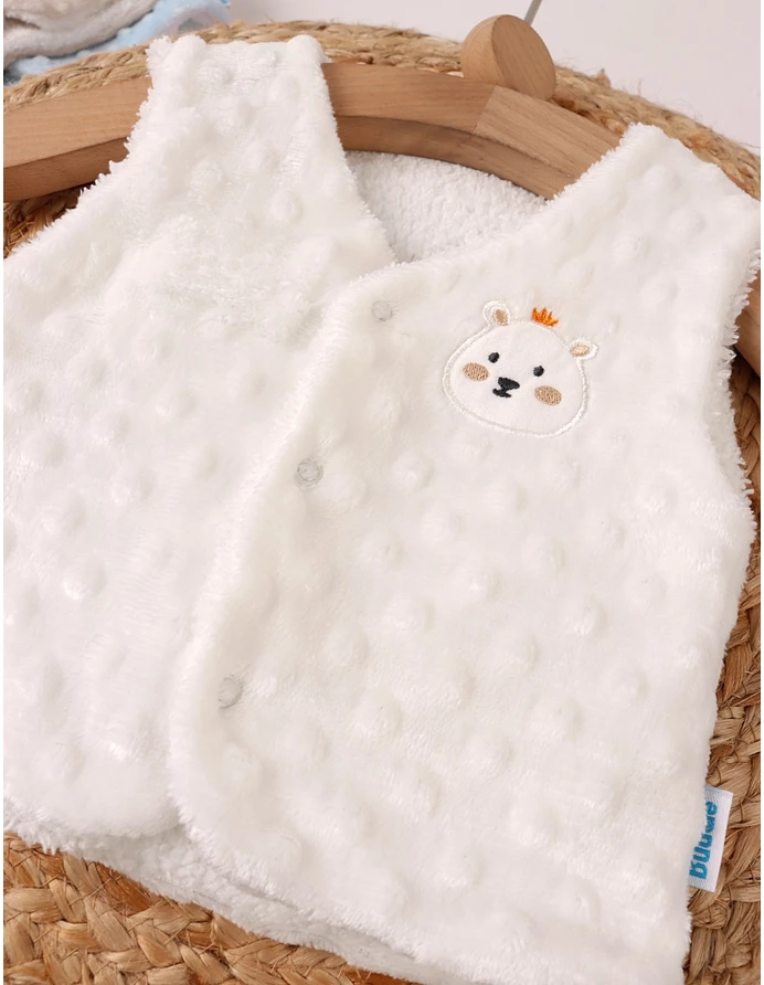 Vesta bebe minky ursulica alb picture - 2