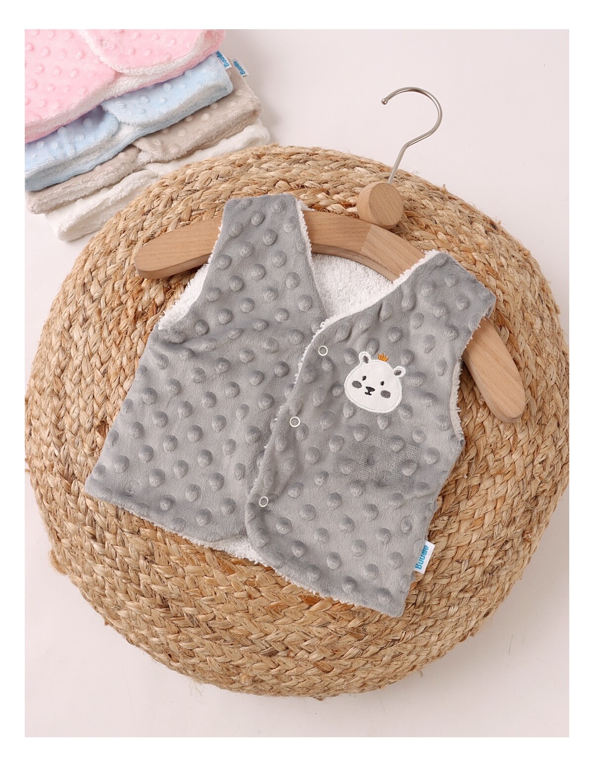 Vesta bebe minky ursulica gri