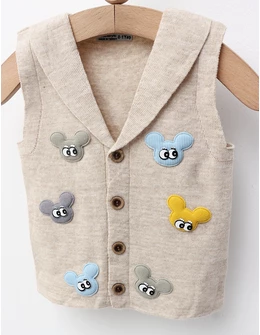 Vesta tricotata maimutoaie, crem