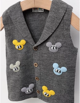 Vesta tricotata maimutoaie, gri inchis