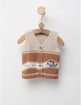 Vesta tricotata masinuta, crem