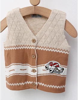 Vesta tricotata masinuta, crem