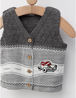 Vesta tricotata masinuta, gri-gri