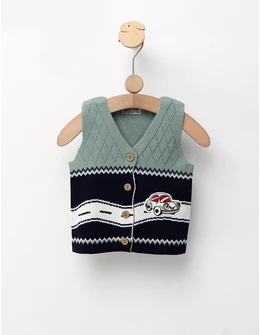 Vesta tricotata masinuta, verde