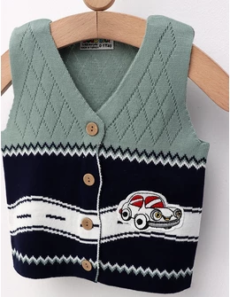 Vesta tricotata masinuta, verde