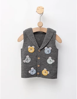Vesta tricotata ursuleti, gri inchis