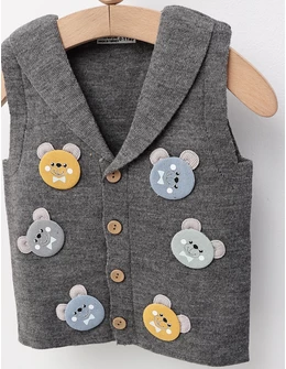 Vesta tricotata ursuleti, gri inchis