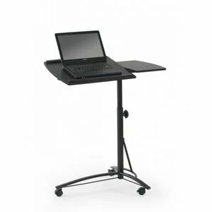 Masă laptop B14 neagră 73x40x63–93 cm, înălțime reglabilă și suport stabil