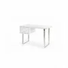 Birou B30 alb 120x55x76 cm din MDF lucios cu structură metalică cromată picture - 1
