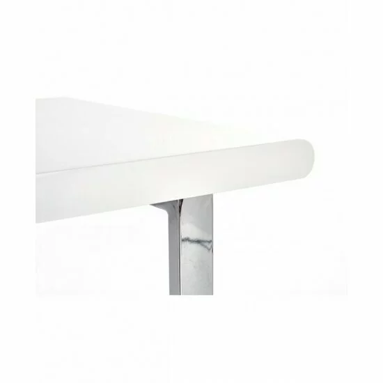 Birou B30 alb 120x55x76 cm din MDF lucios cu structură metalică cromată picture - 4