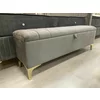 Bancă cu ladă de depozitare Nova, bej - 140x35x45 catifea premium picture - 4