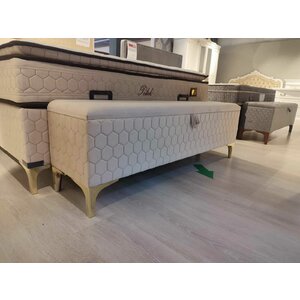 Banca cu lada de depozitare Peter L 140x l 34x H 45 cm Crem