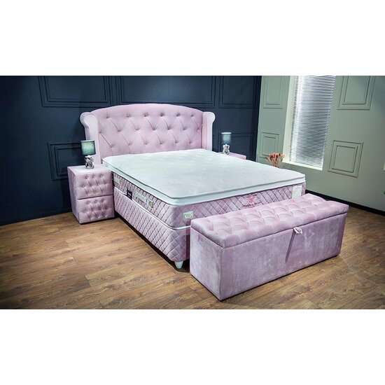 Banca cu lada de depozitare Visco 141x49x43 cm Culoare Roz picture - 3