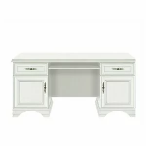 Birou Idento BIU2D2S, 2 dulapuri și 2 sertare, MDF și PAL laminat, 160x74x78 cm, alb alpin