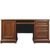 Birou Sonata, stil clasic, mânere metalice, cadru MDF, PAL laminat, 158x77x68 cm, Castan picture - 1